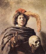 Young man with a skull, Frans Hals